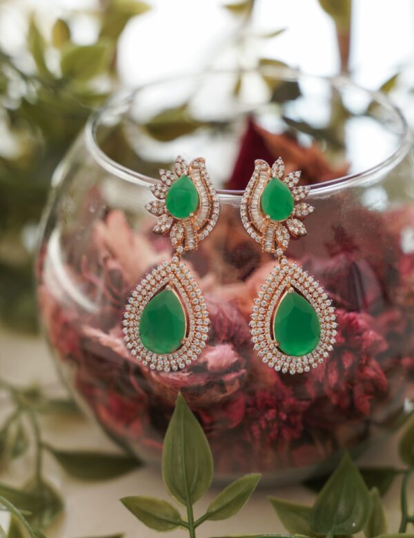 Viridian Blossom Drop Earring